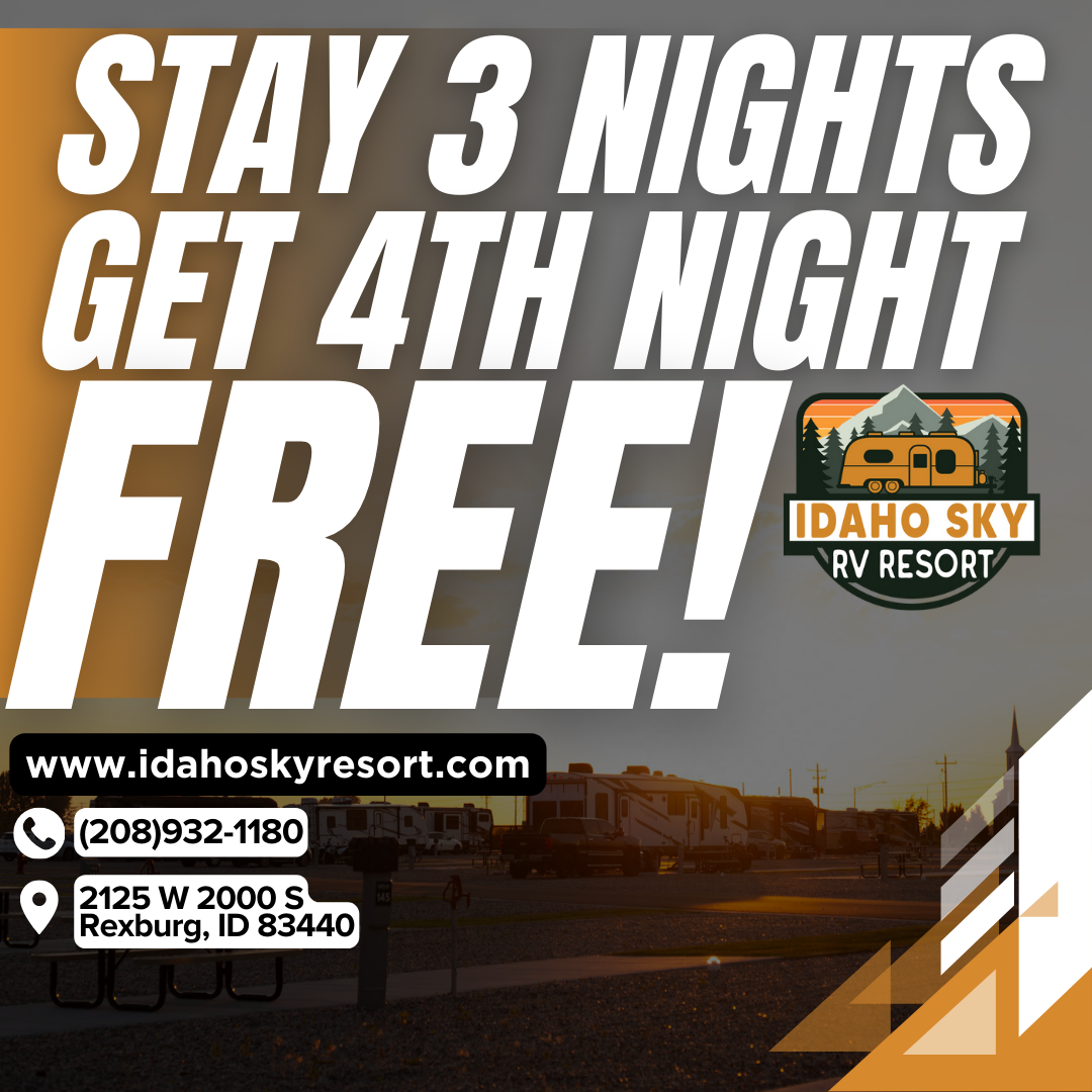 Idaho Sky Special- Stay 3 Nights and Get 4th Night Free